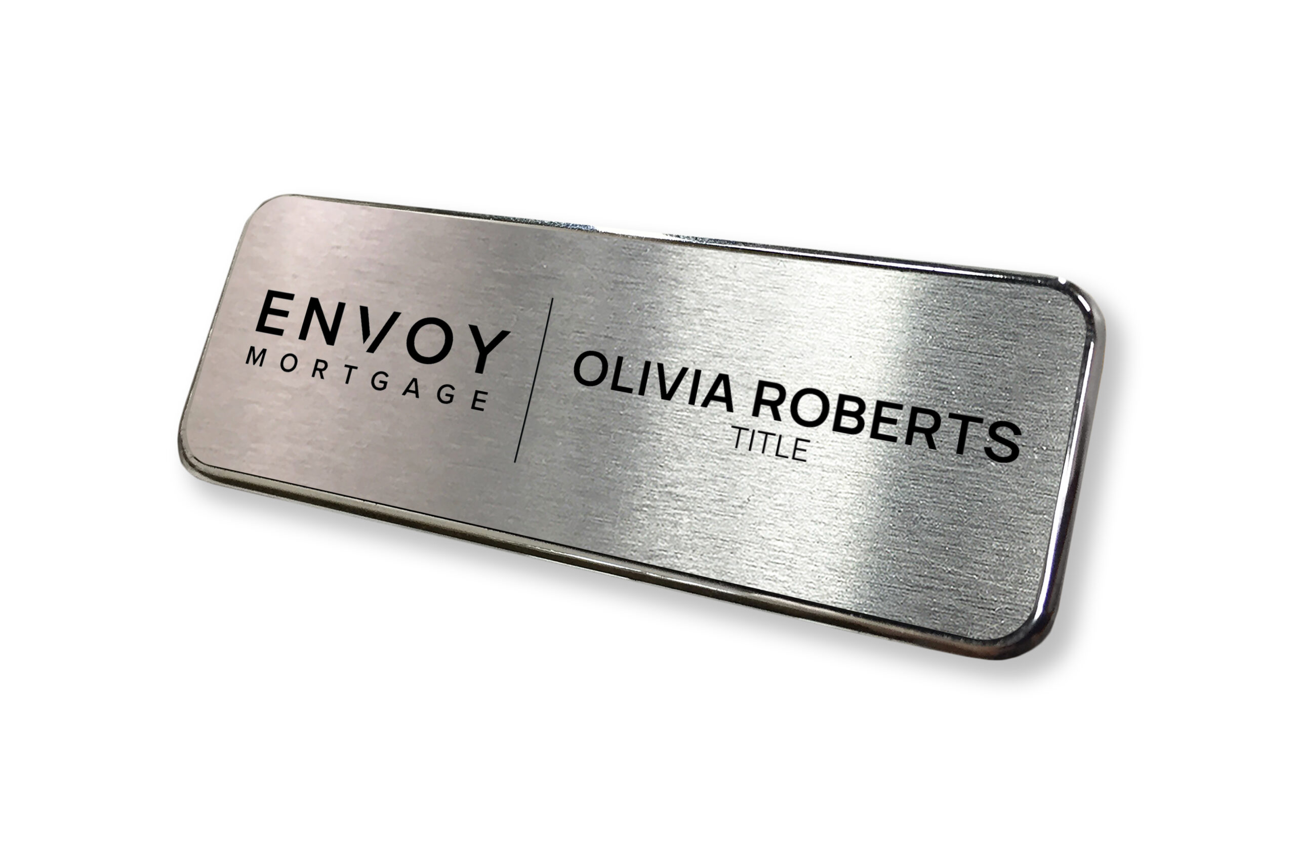 Envoy Mortgage | Framed Name Tag - 1x3 Silver Name Tag