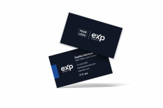 eXp Realty | Horizontal Simple Navy Business Card w/ Team Logo
